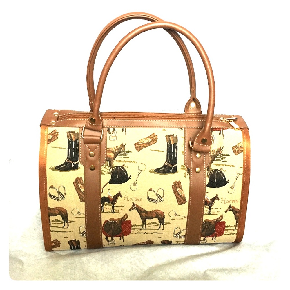 Handbag with Horse Equestrian Tapestry